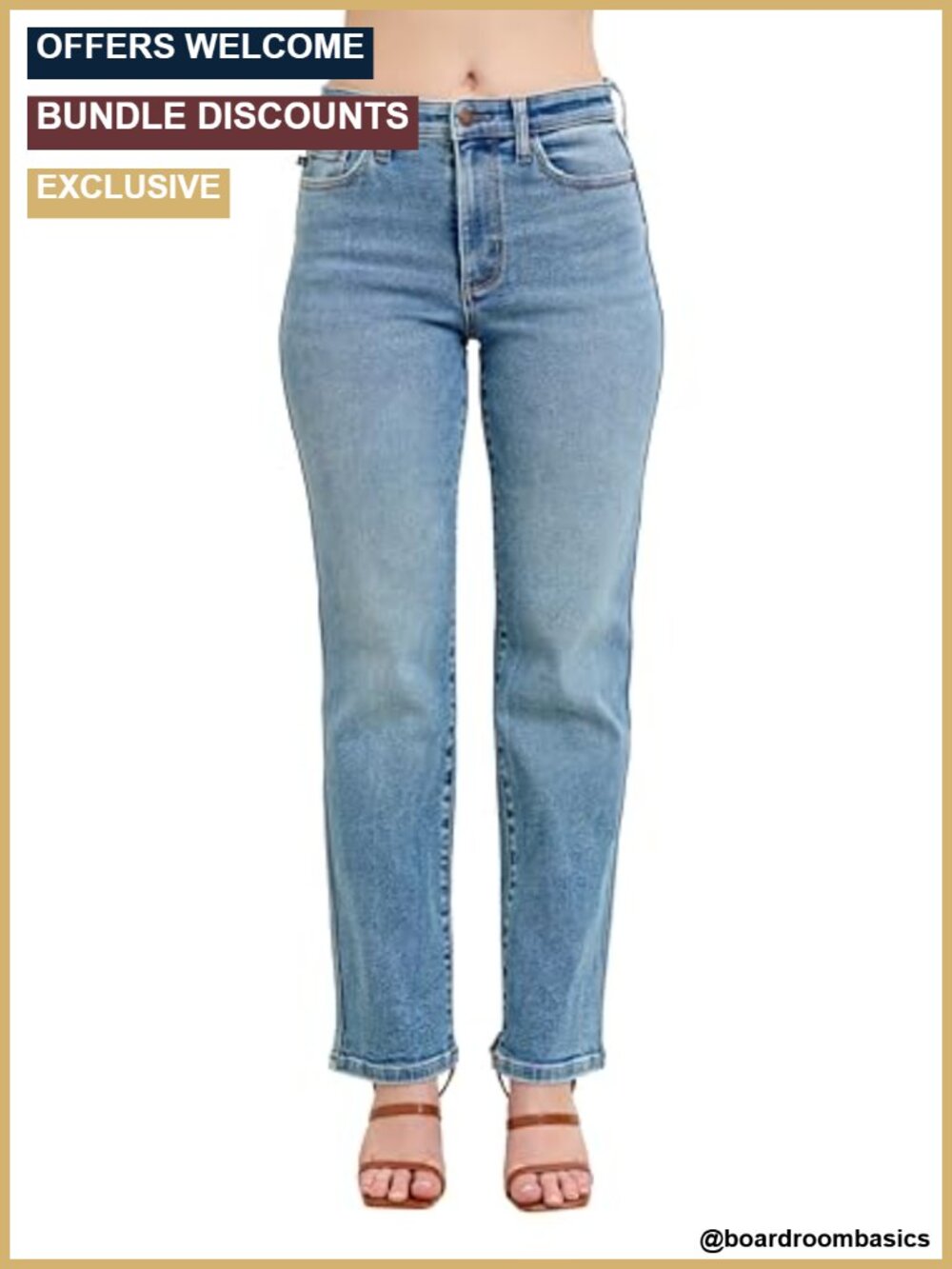 High Waisted Vintage Straight Jeans Women Stretch Cotton Blend